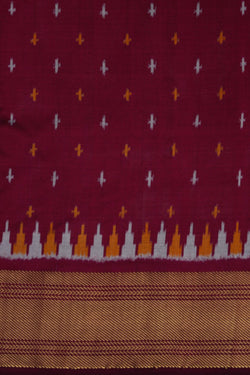 Image of Pochampally Ikat Silk Navy Blue Saree
