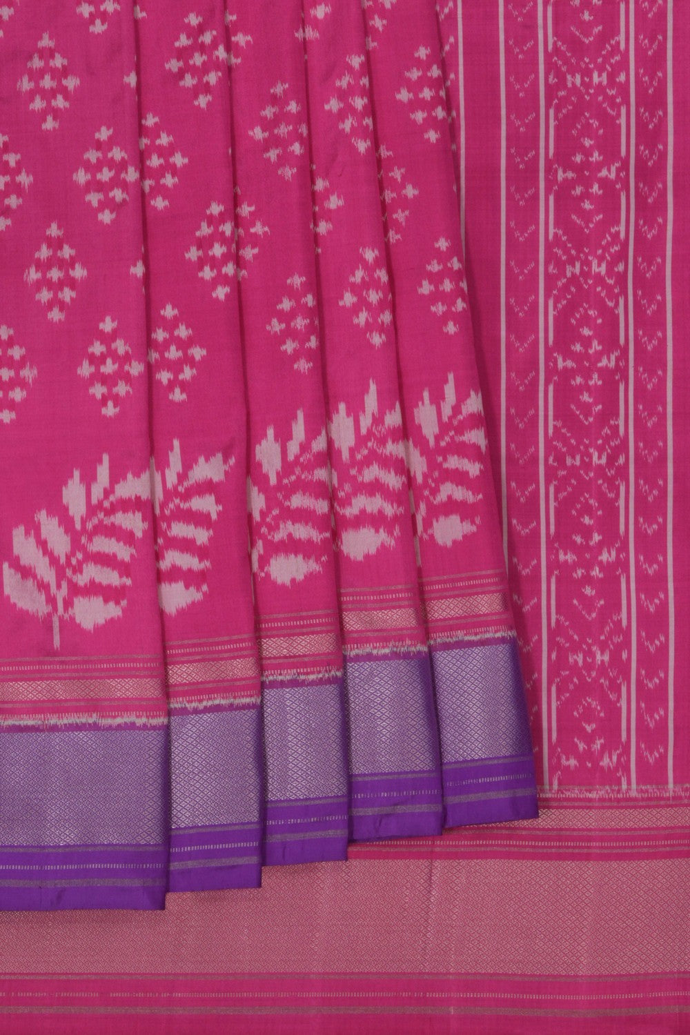 Image of Pochampally Ikat Silk Pink Saree