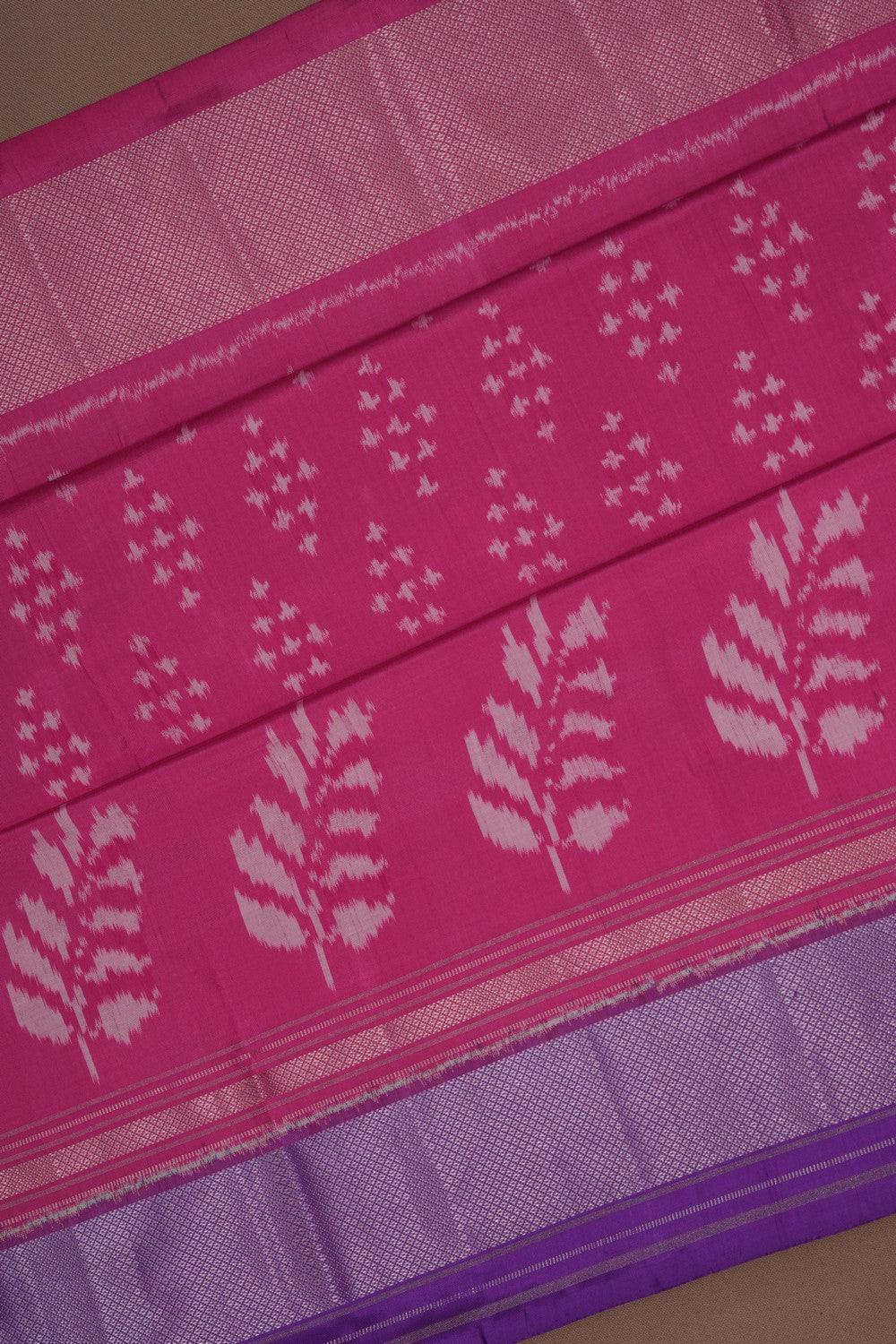 Image of Pochampally Ikat Silk Pink Saree