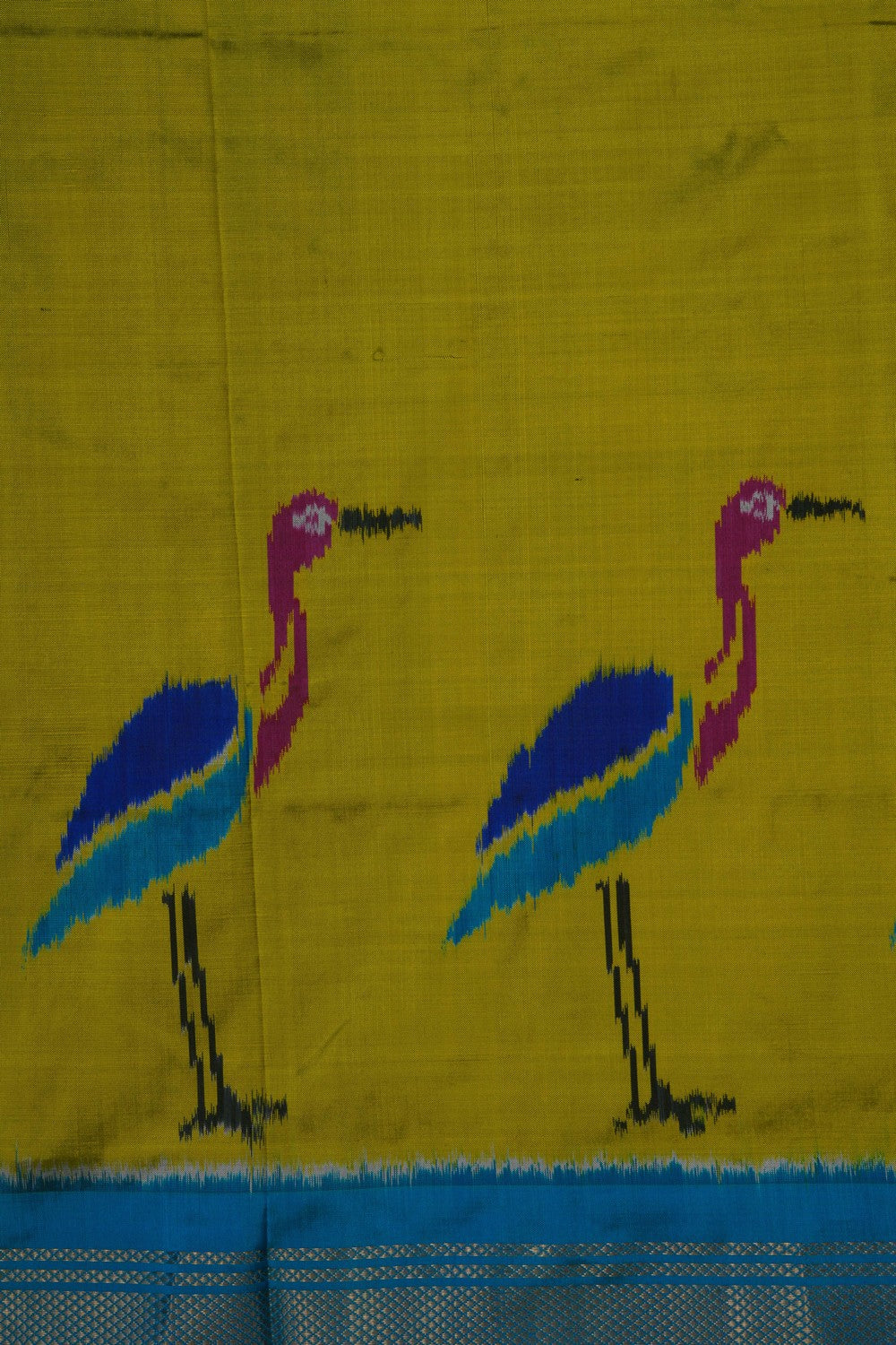 Pochampally Ikat Silk Green Saree