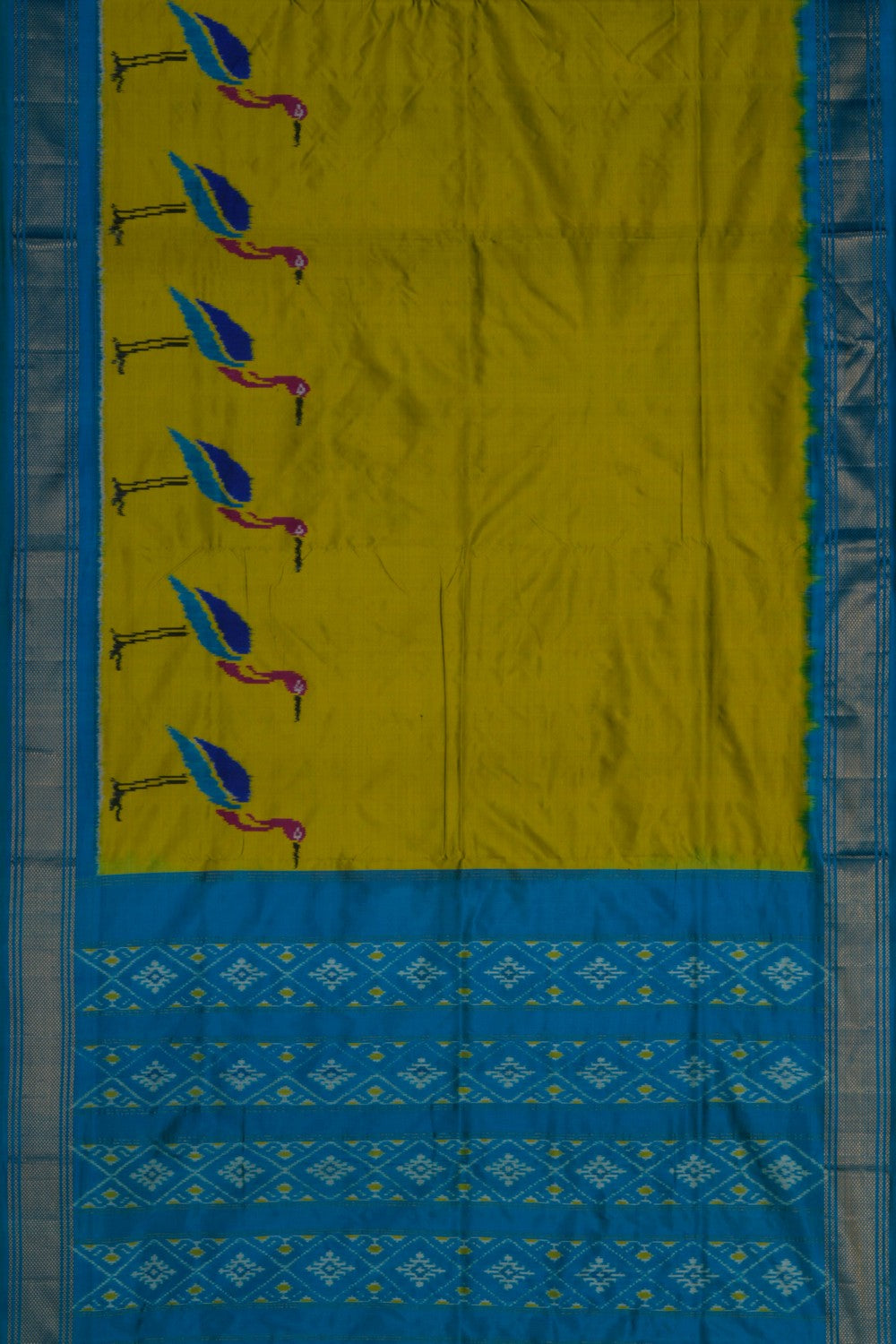 Pochampally Ikat Silk Green Saree