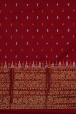 Image of Pochampally Ikat Silk Cream Saree