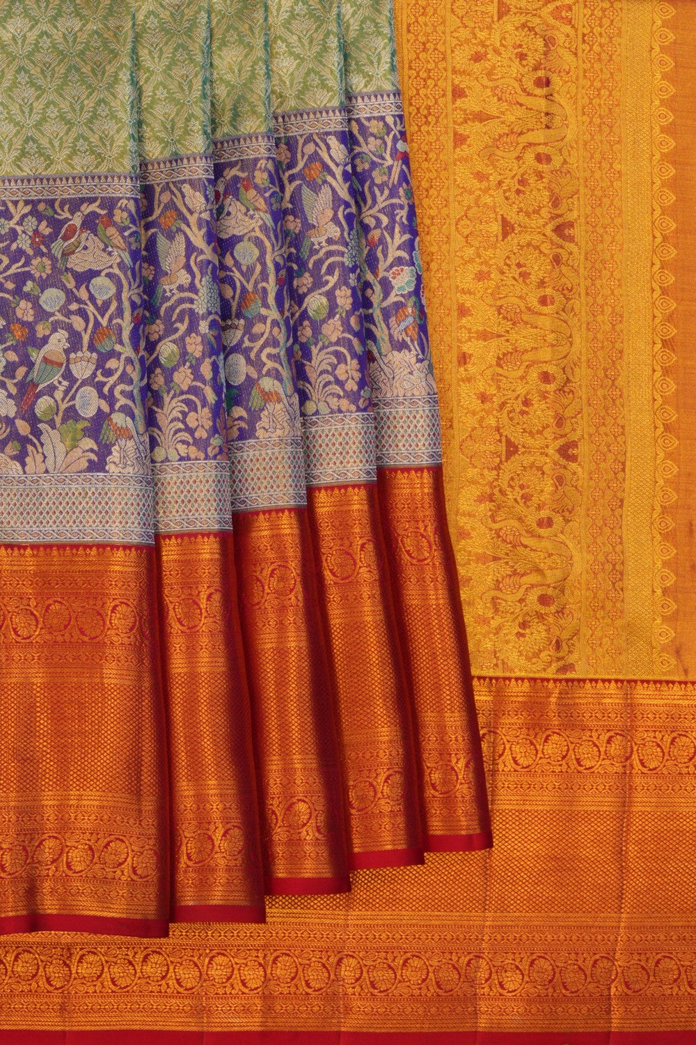 Image of Kanchipattu Brocade Sea Green Saree