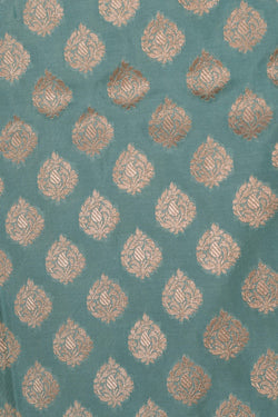 Image of Banarasi Katan Silk Ice Blue Saree