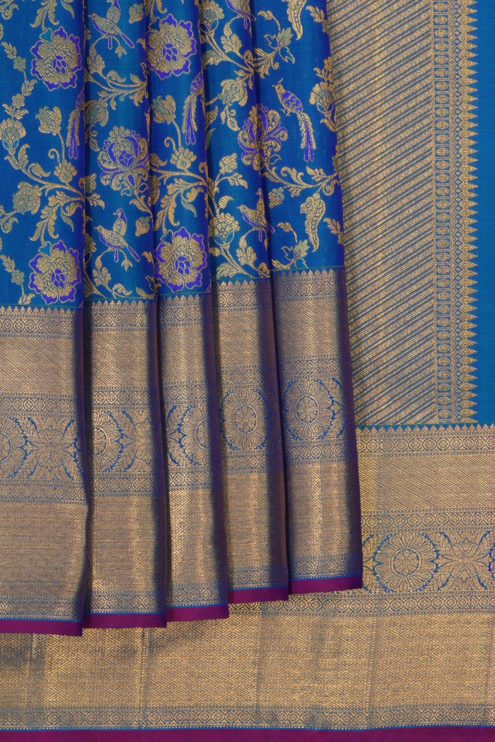 Image of Kanchipattu Brocade Blue Saree