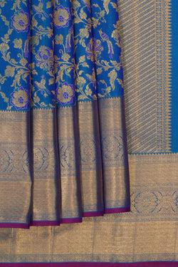 Image of Kanchipattu Brocade Blue Saree
