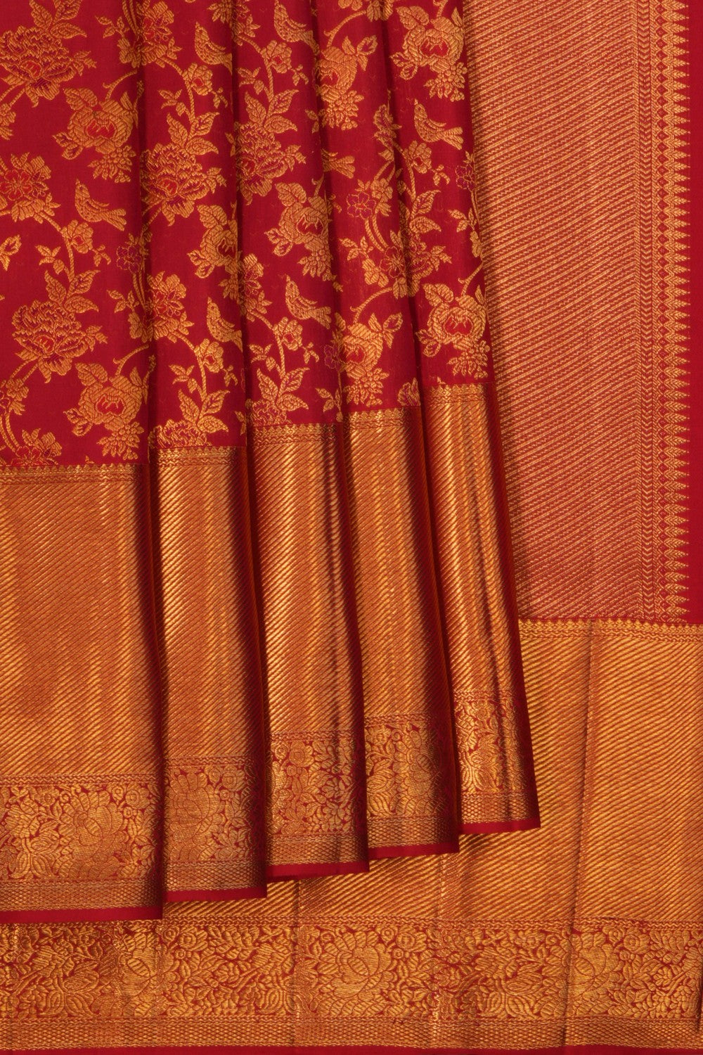 Kanchipattu Brocade Red Saree