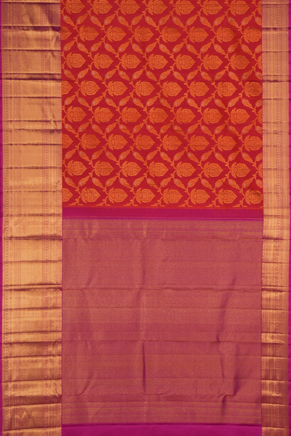 Image of Kanchipattu Brocade Orange Saree