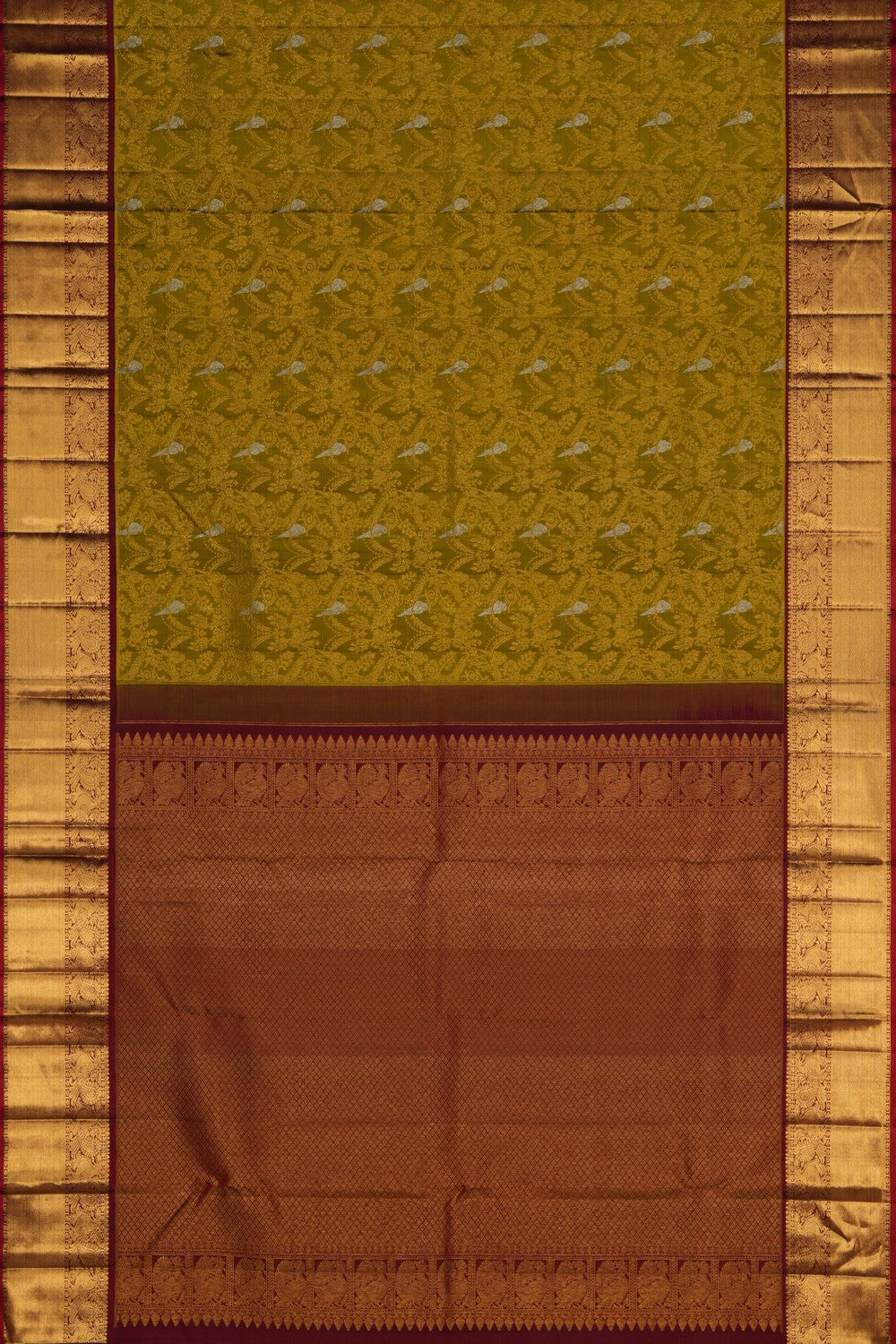 Kanchipattu Brocade Green Saree