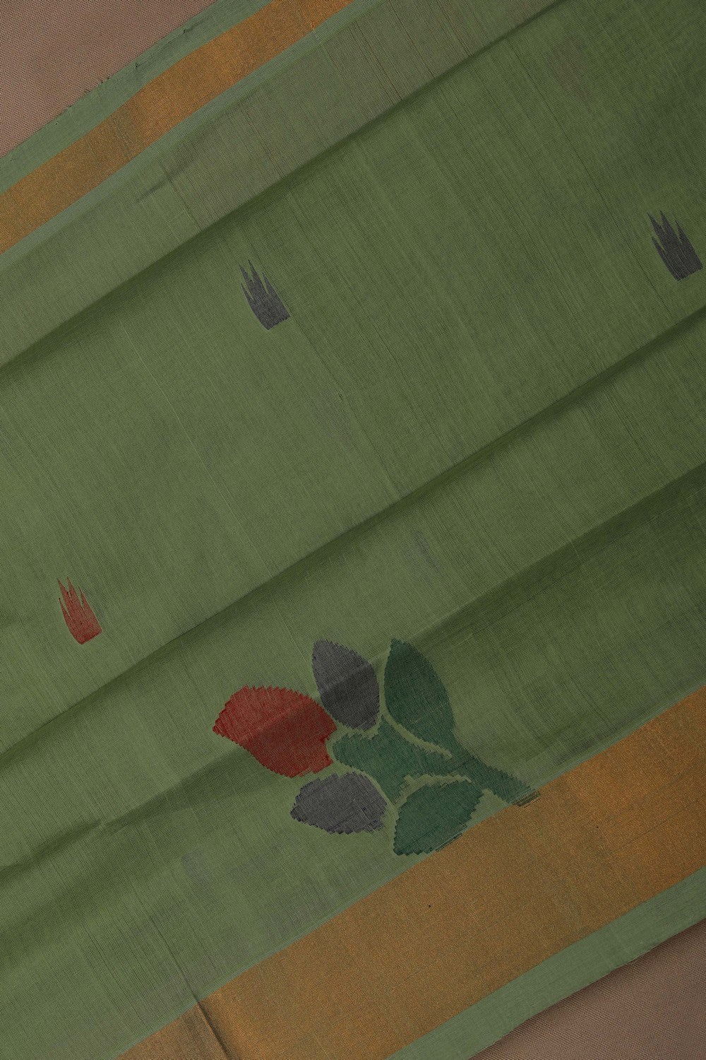 Image of Uppada Cotton Green Saree