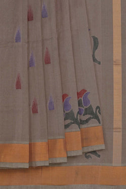Image of Uppada Cotton Grey Saree