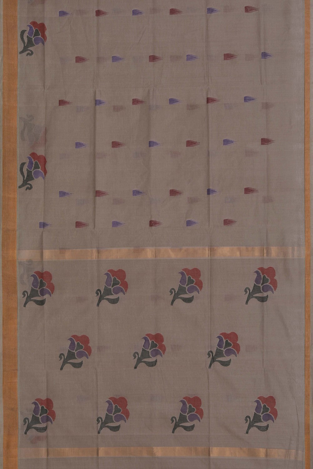 Image of Uppada Cotton Grey Saree