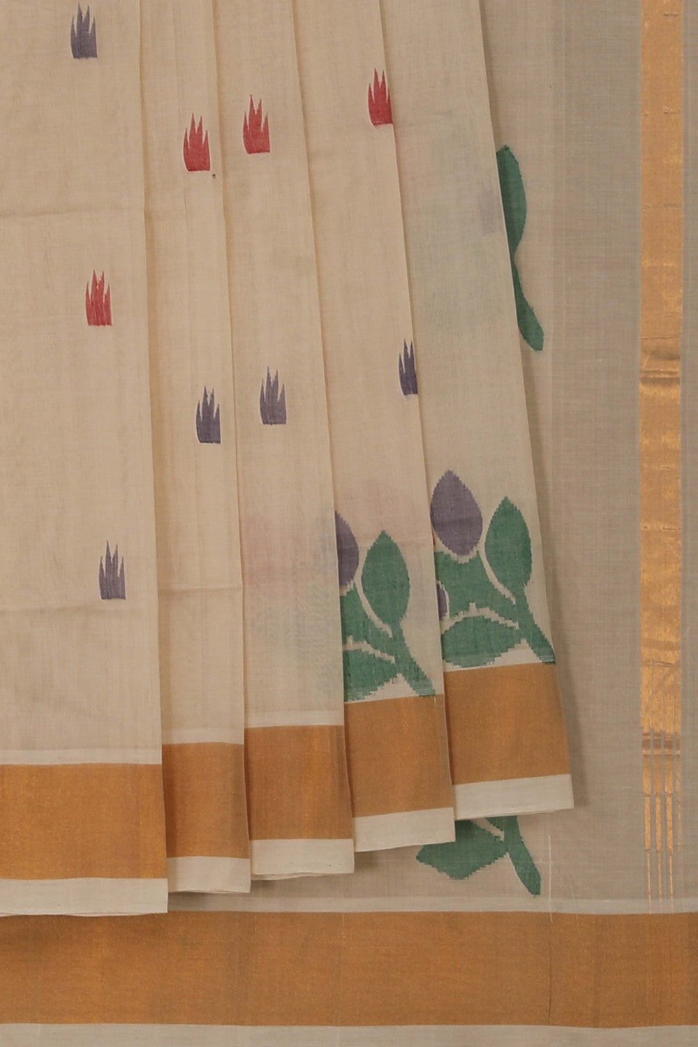 Image of Uppada Cotton Off-White Saree
