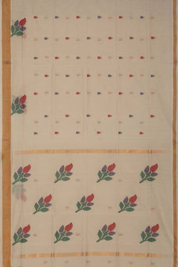 Image of Uppada Cotton Off-White Saree