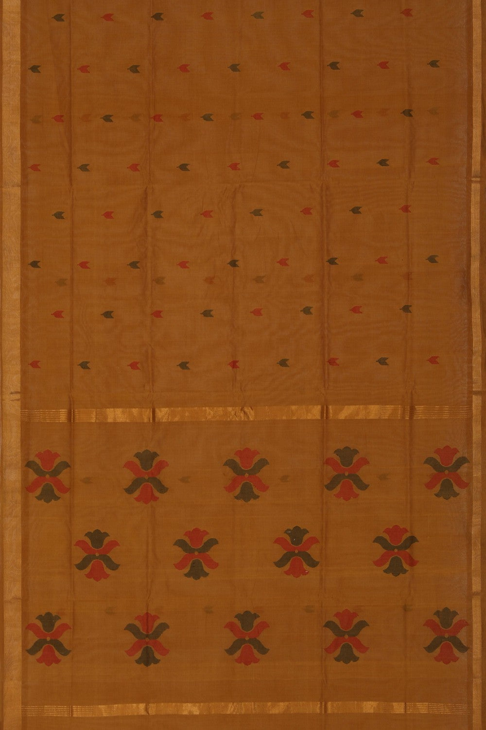 Image of Uppada Cotton Mustard Saree