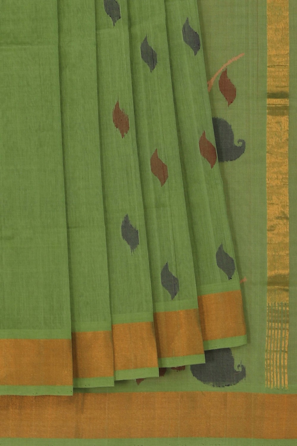 Image of Uppada Cotton Green Saree