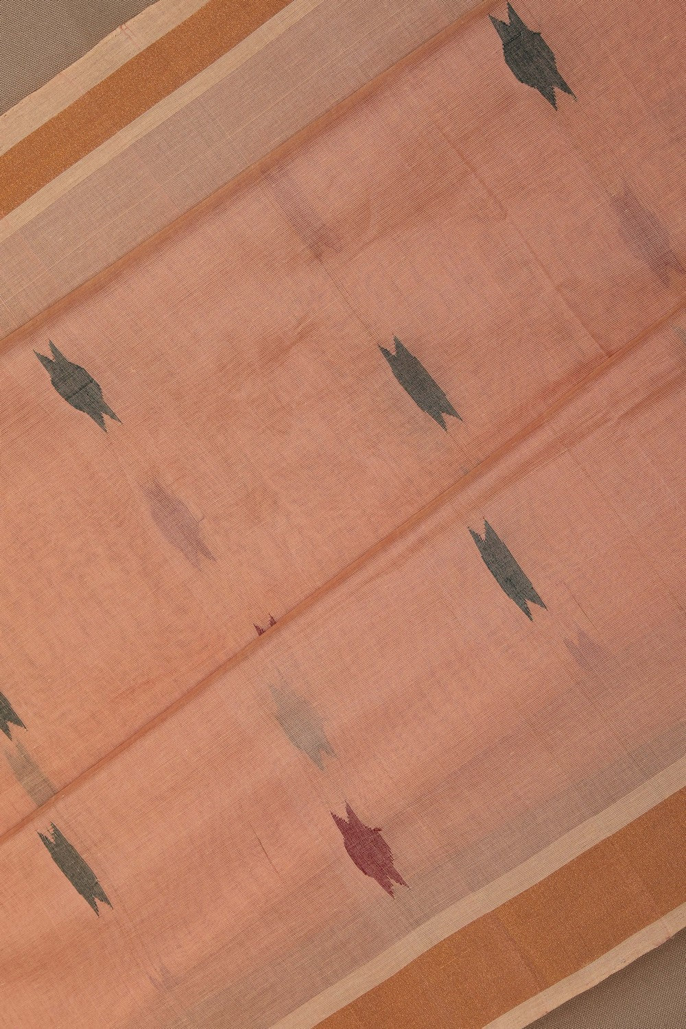 Uppada Cotton Peach Saree