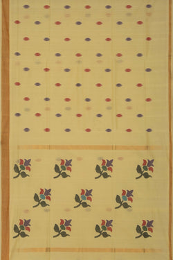 Image of Uppada Cotton Yellow Saree