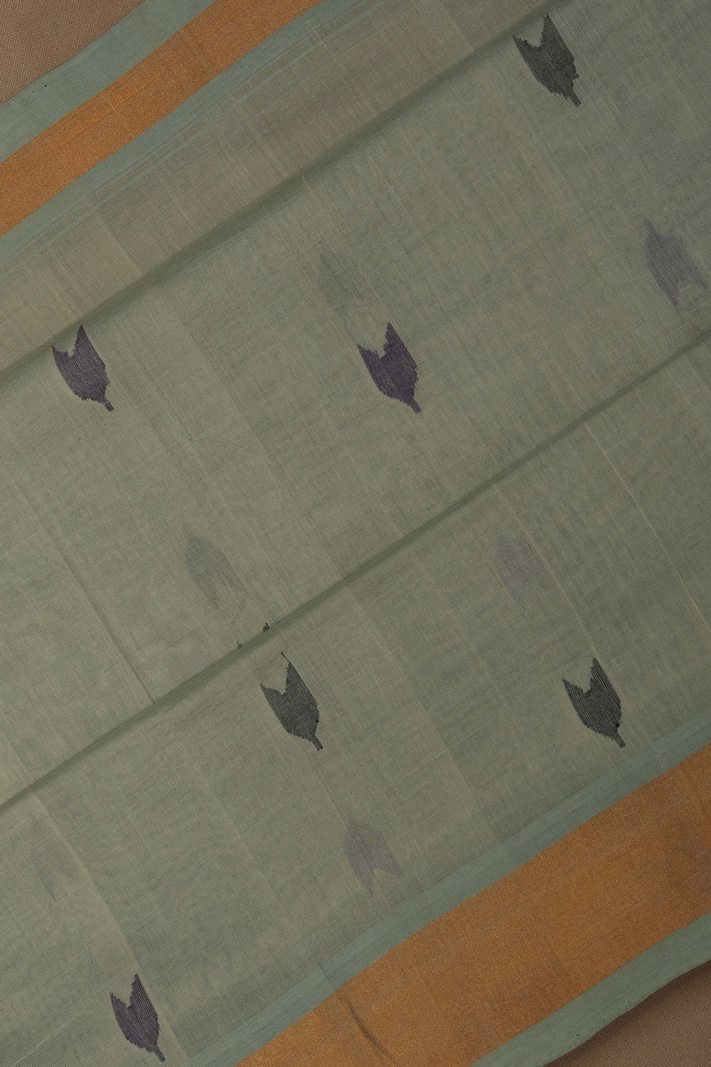 Image of Uppada Cotton Pastel Green Saree