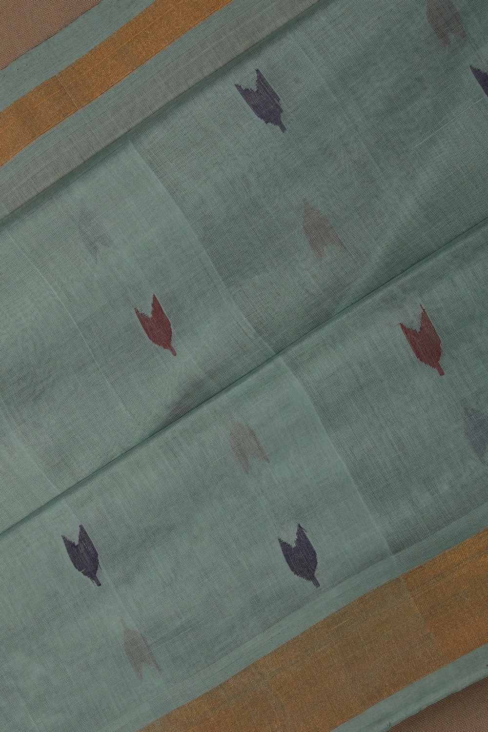 Image of Uppada Cotton Ice Blue Saree