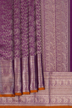 Image of Kanchipattu Brocade Violet Saree