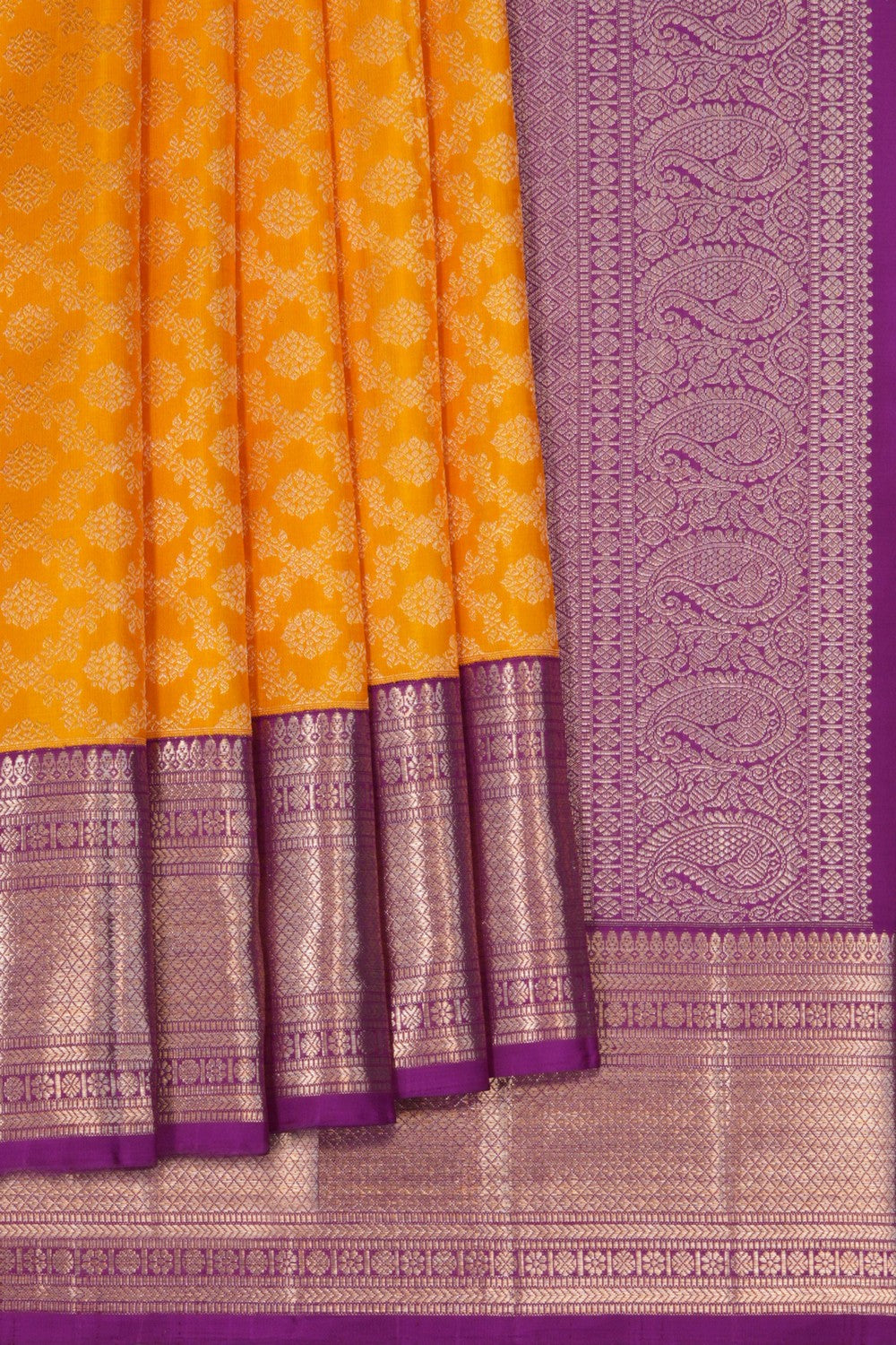 Image of Kanchipattu Brocade Yellow Saree