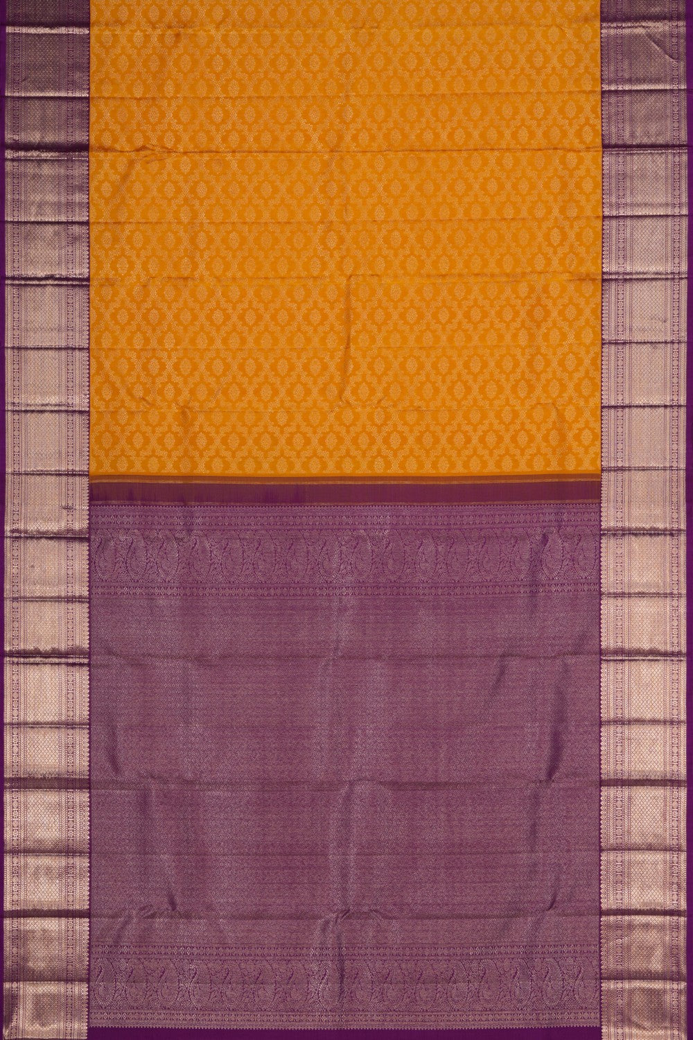 Kanchipattu Brocade Yellow Saree