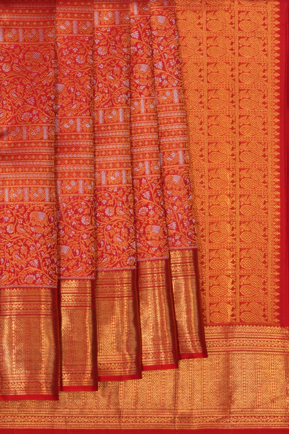 Kanchipattu Brocade Red Saree