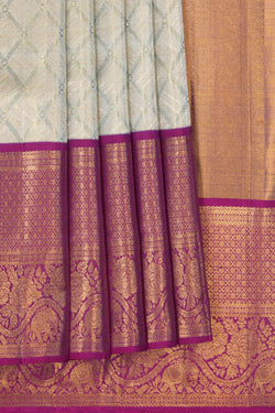 Image of Kanchipattu Tissue Brocade Sea-Green Saree