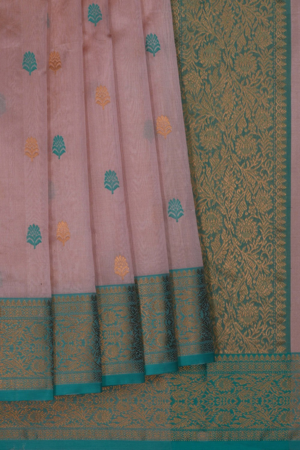 Image of Chanderi Tissue Silk Pink Saree
