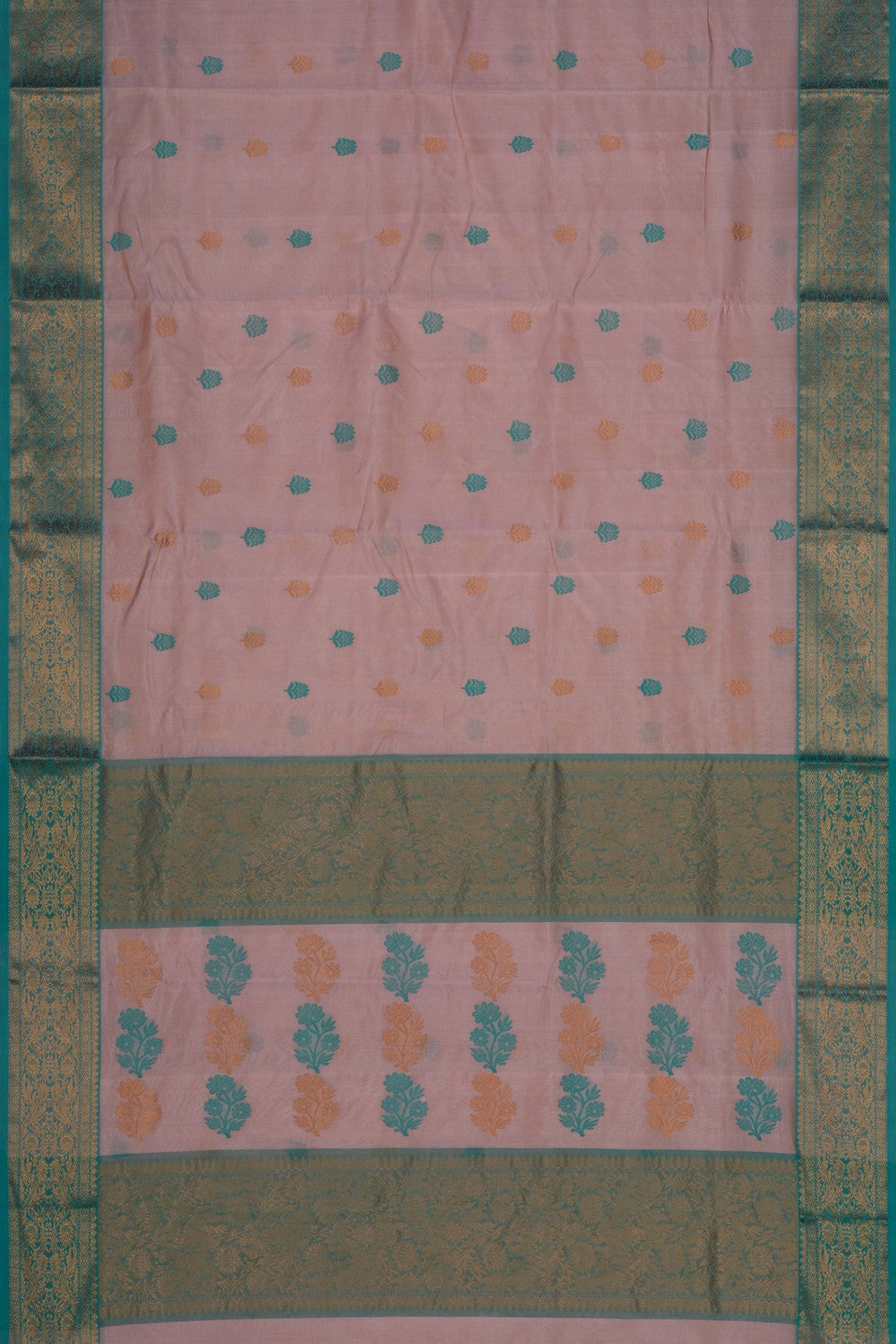 Image of Chanderi Tissue Silk Pink Saree