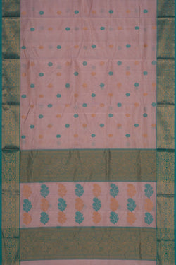 Image of Chanderi Tissue Silk Pink Saree