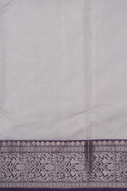 Image of Chanderi Tissue Silk Silver Saree