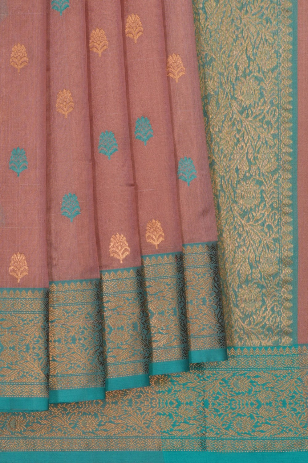 Image of Chanderi Tissue Silk Pink Saree