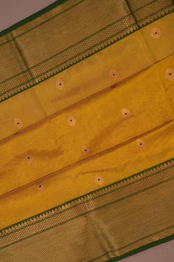 Image of Chanderi Tissue Silk Gold-Yellow Saree