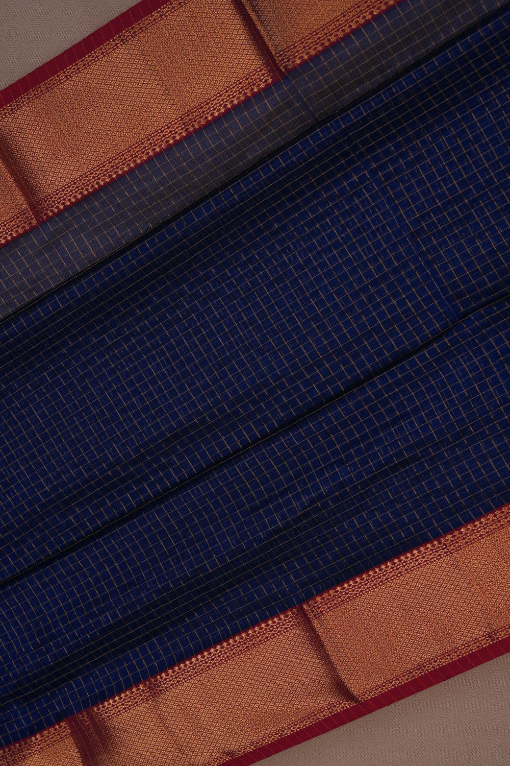 Image of A Navy Blue Kattam Saree