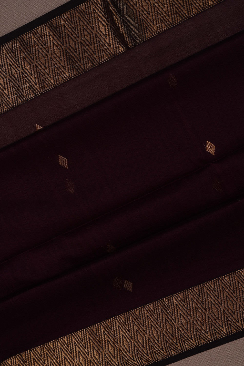 Image of Cotton Silk Brown Saree