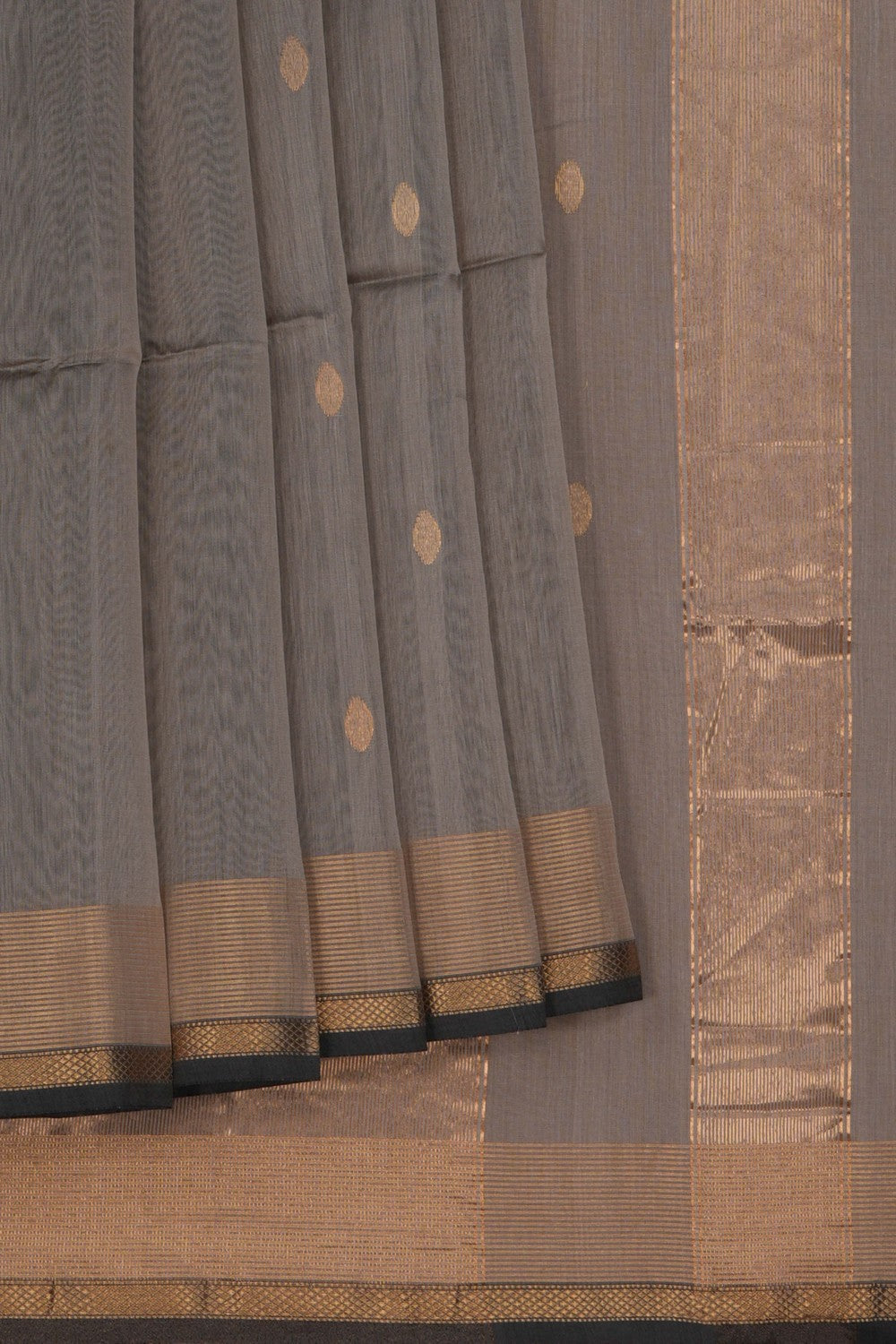 Image of Cotton Silk Grey Saree