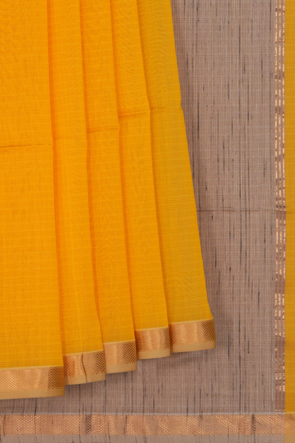 Image of Cotton Silk Yellow Saree