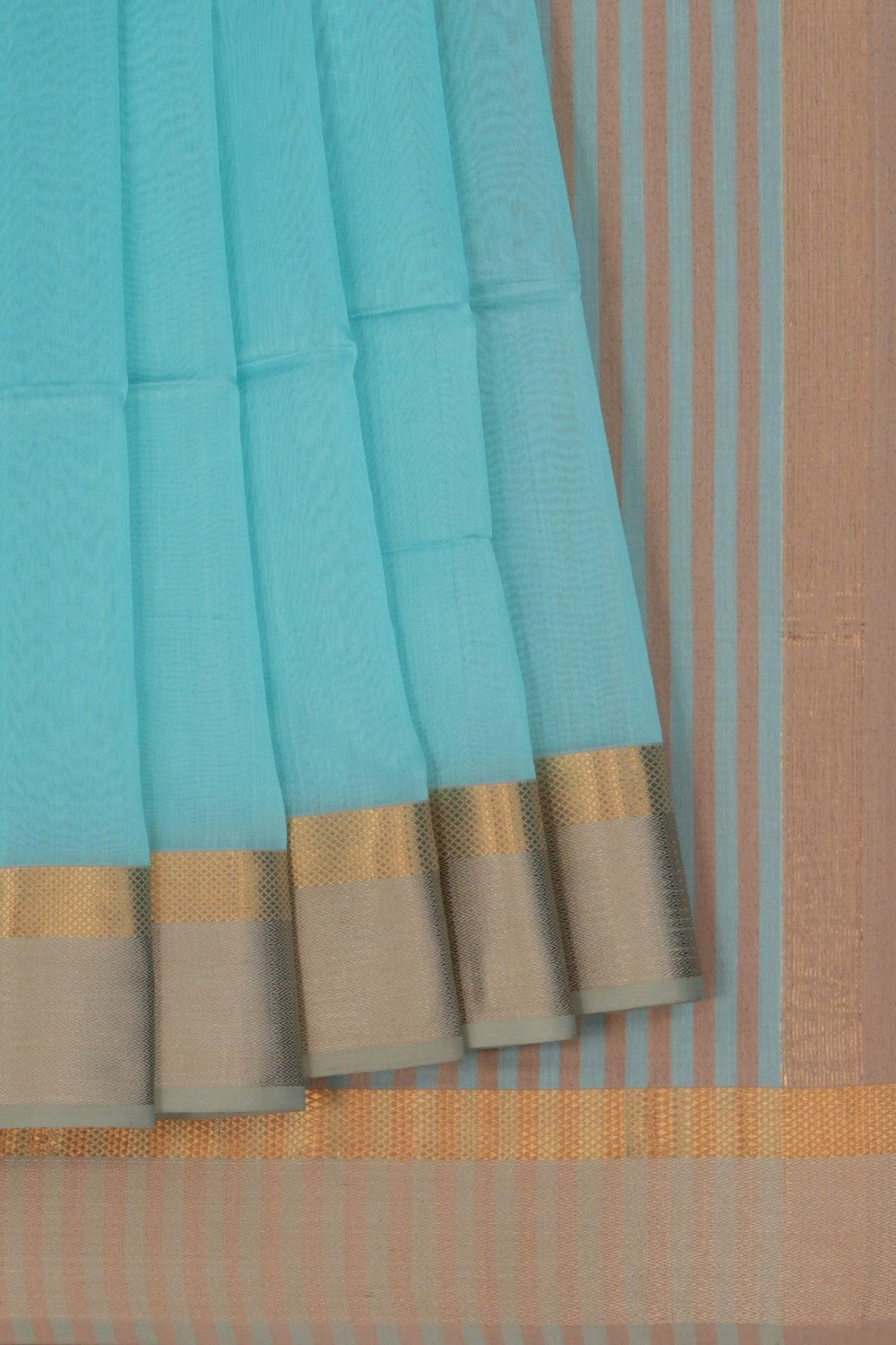 Cotton Silk Sea Blue Saree