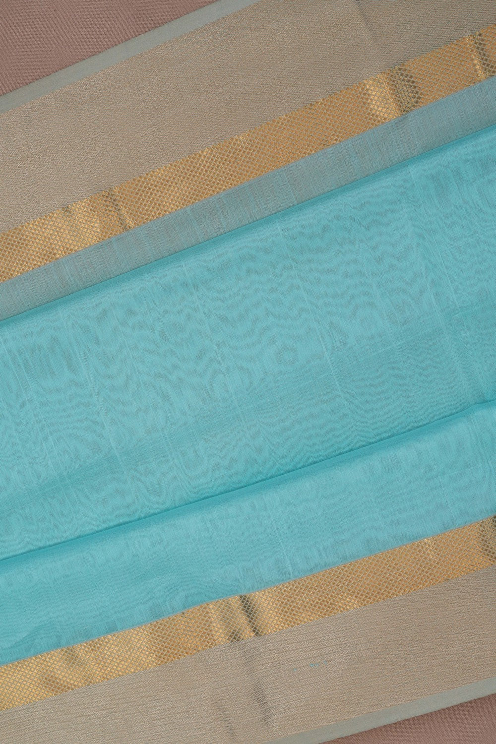 Image of Cotton Silk Sea Blue Saree