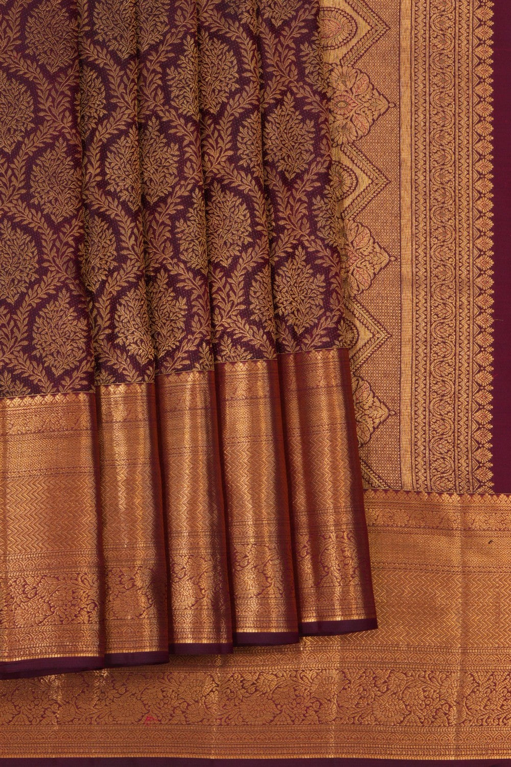 Kanchipattu Brocade Deep-Wine Saree