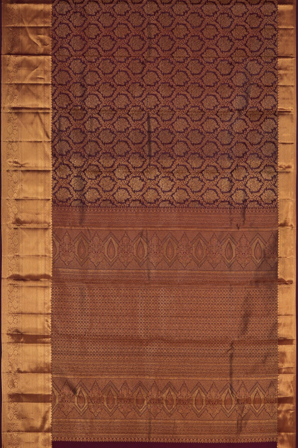 Kanchipattu Brocade Deep-Wine Saree