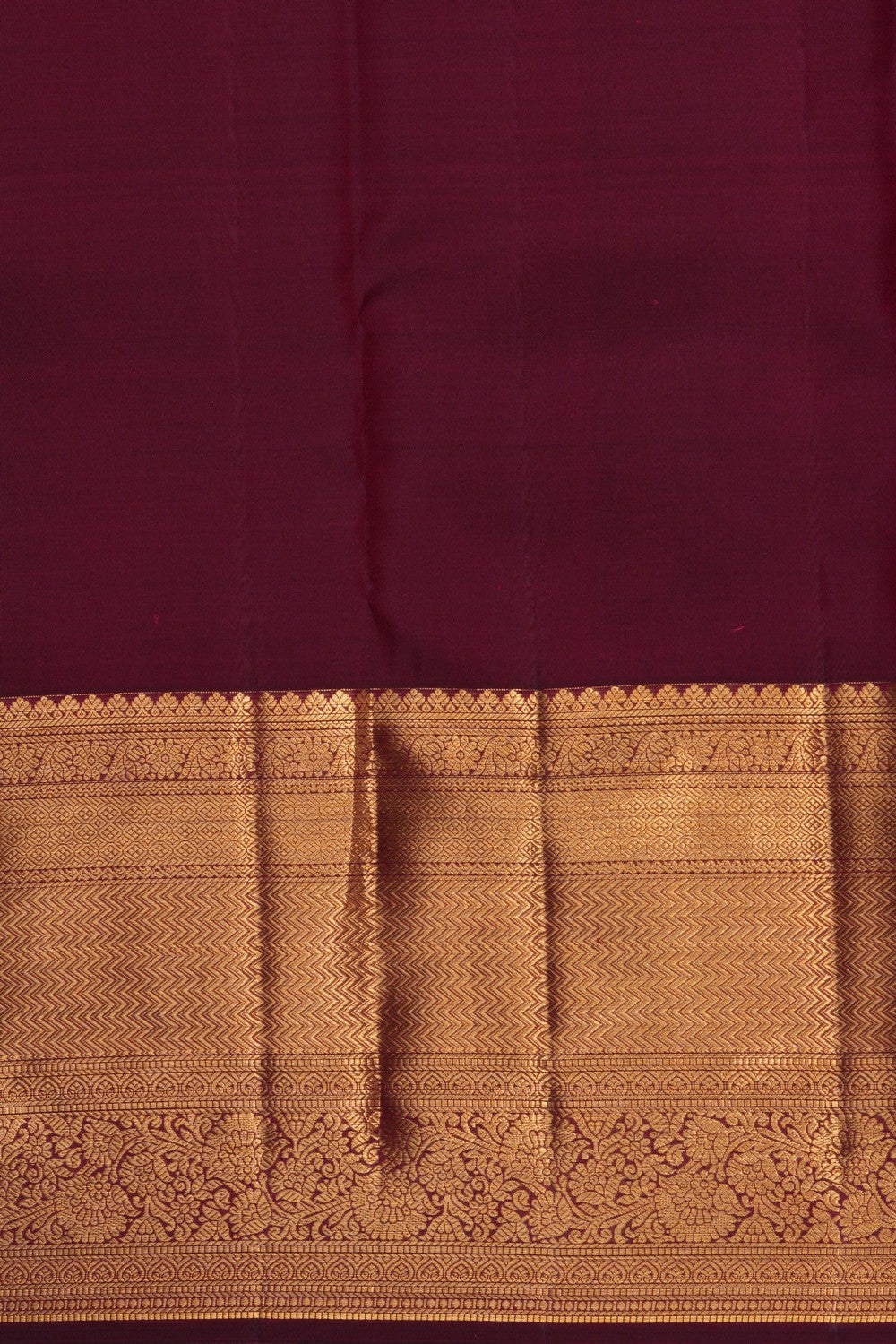 Kanchipattu Brocade Deep-Wine Saree