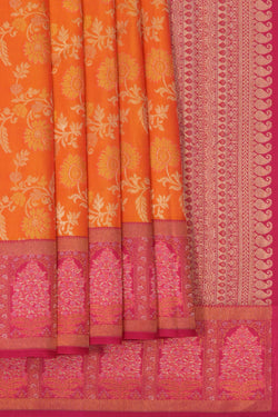 Image of Kanchipattu Brocade Orange Saree
