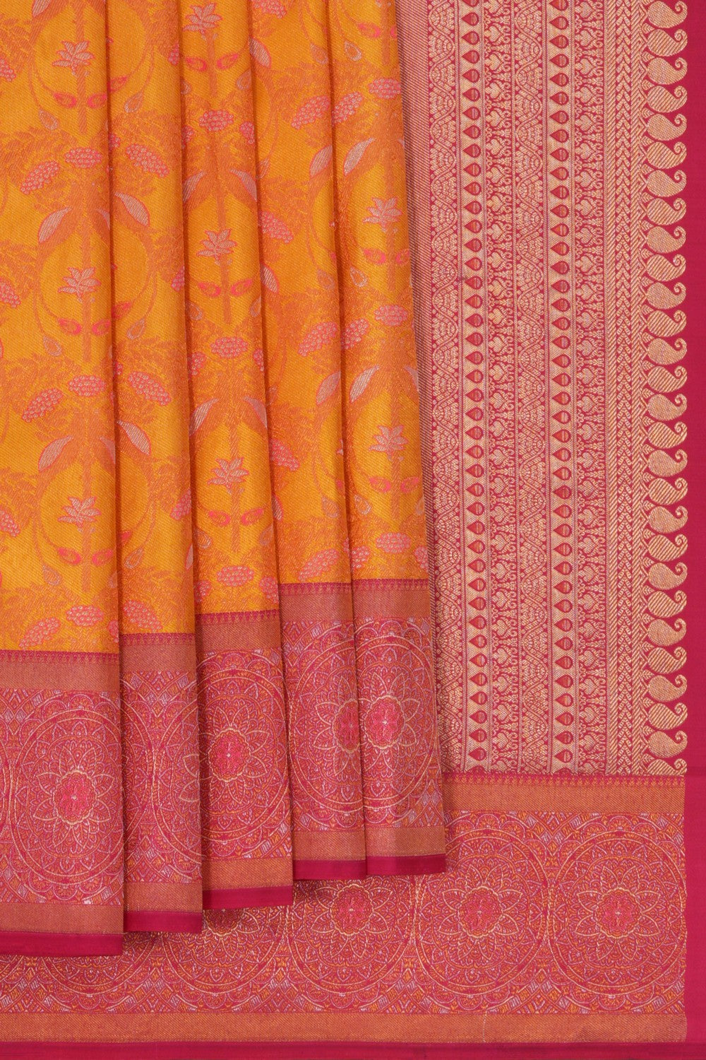 Image of Kanchipattu Brocade Yellow Saree