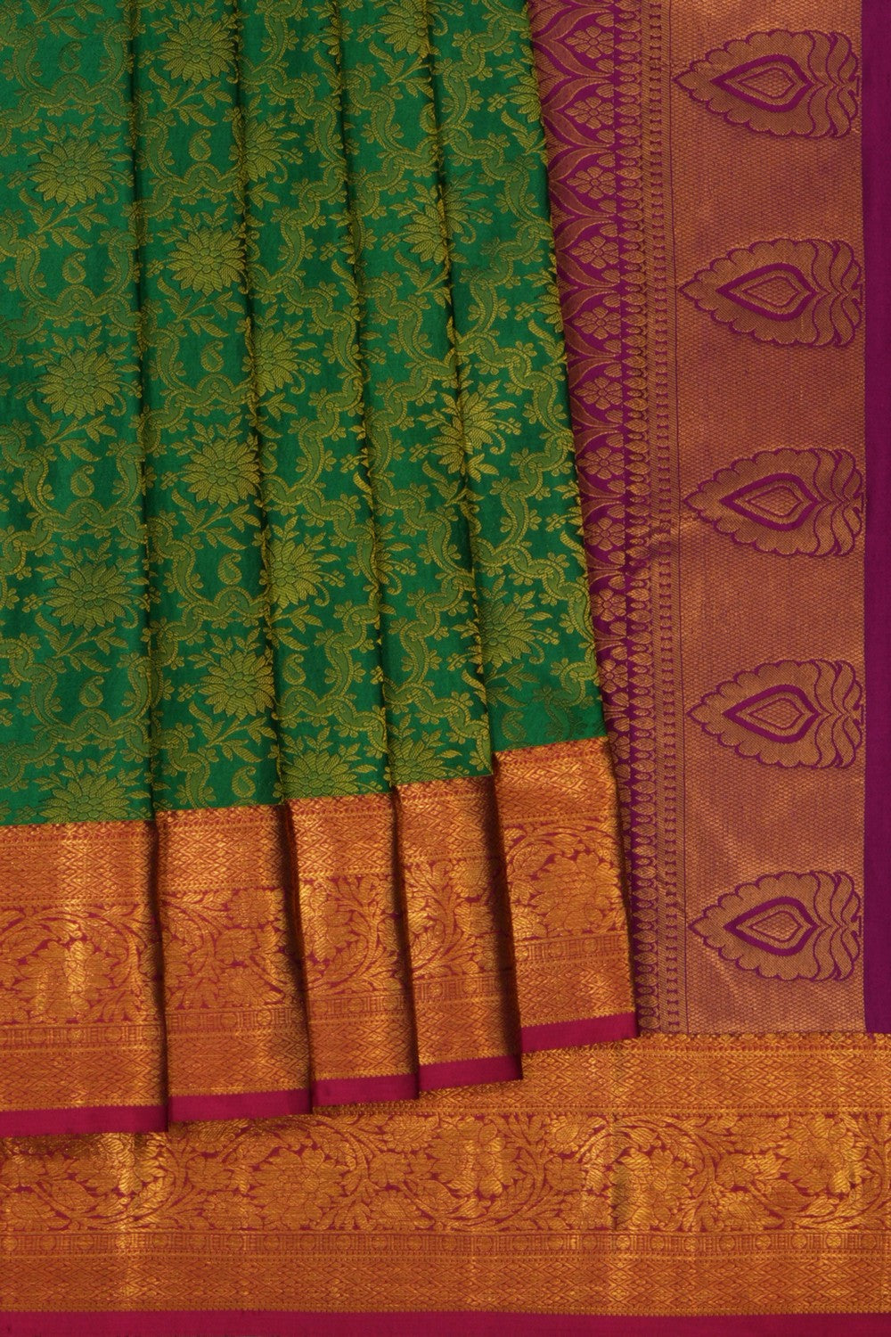Kanchipattu Brocade Green Saree