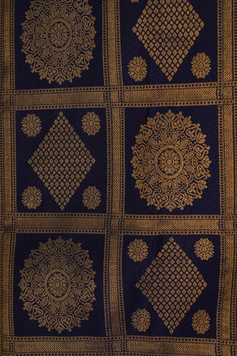 Kanchipattu Brocade Navy Blue Saree