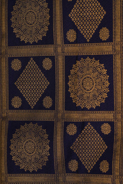 Image of Kanchipattu Brocade Navy Blue Saree