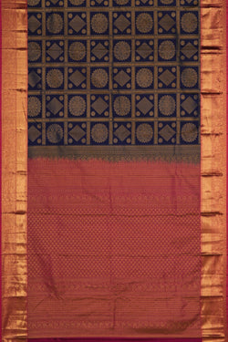 Image of Kanchipattu Brocade Navy Blue Saree